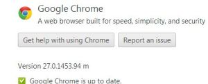Google Chrome 27 about